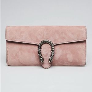 GUCCI
Pink Suede Dionysus Small Clutch Bag
